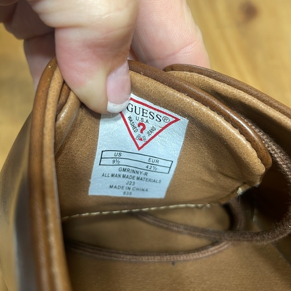 Guess Leather Dress Shoes Mens Rich Brown Excellent Almost New Condition 9.5 - Picture 9 of 10